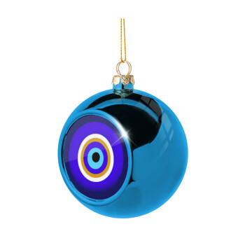 Το μάτι, Χριστουγεννιάτικη μπάλα δένδρου Μπλε 8cm