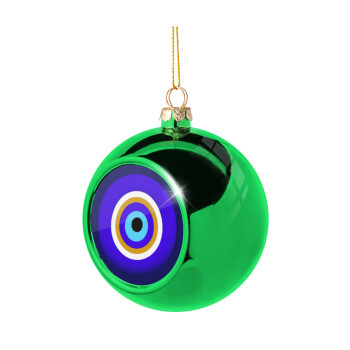 Το μάτι, Χριστουγεννιάτικη μπάλα δένδρου Πράσινη 8cm