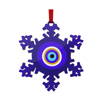 Το μάτι, Christmas ornament wooden snowflake 9cm