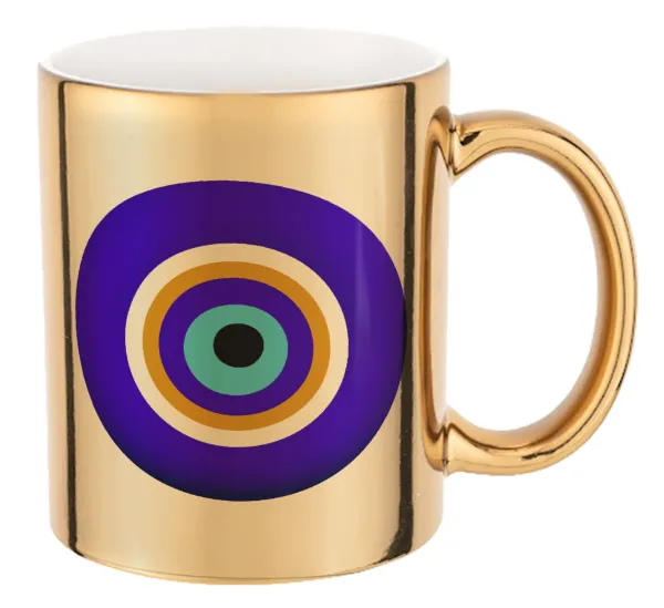 Το μάτι — Mug ceramic, gold mirror, 330ml