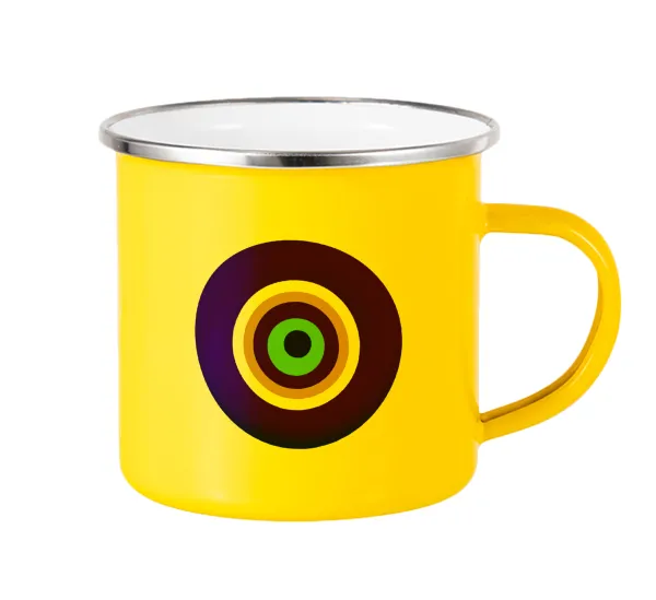 Το μάτι — Yellow Enamel Metallic Cup 360ml