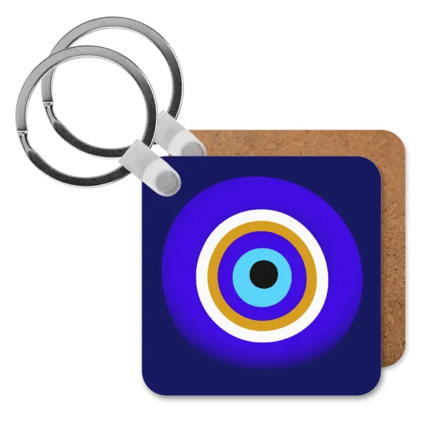 Το μάτι — Square wooden MDF keychain