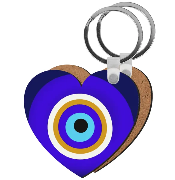 Το μάτι — Heart wooden MDF keychain