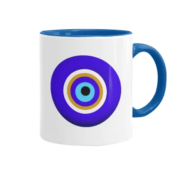 Το μάτι, Mug colored blue, ceramic, 330ml
