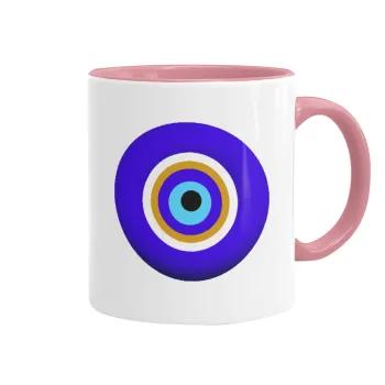 Το μάτι, Mug colored pink, ceramic, 330ml