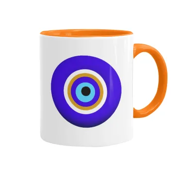 Το μάτι, Mug colored orange, ceramic, 330ml