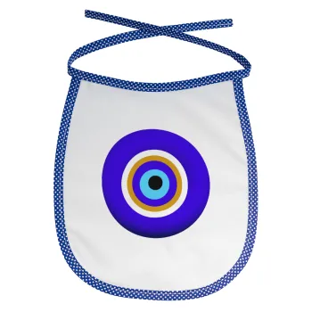 Το μάτι, Σαλιάρα μωρού αλέκιαστη με κορδόνι Μπλε