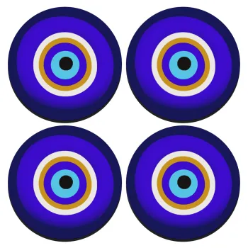 Το μάτι, SET of 4 round wooden coasters (9cm)