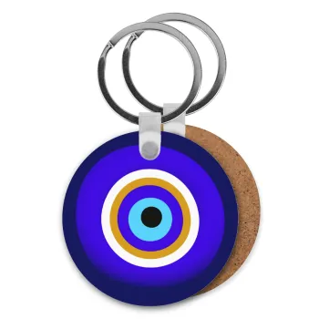 Το μάτι, Μπρελόκ Ξύλινο στρογγυλό MDF Φ5cm