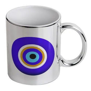 Το μάτι, Mug ceramic, silver mirror, 330ml