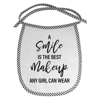 A slime is the best makeup any girl can wear, Σαλιάρα μωρού αλέκιαστη με κορδόνι Μαύρη