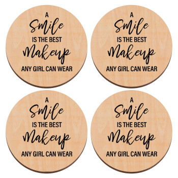 A slime is the best makeup any girl can wear, ΣΕΤ x4 Σουβέρ ξύλινα στρογγυλά plywood (9cm)