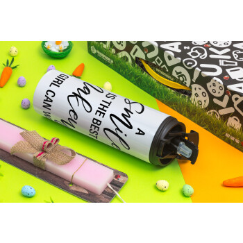 A slime is the best makeup any girl can wear, Easter candle,Travel Tumbler 2 Lids, with metal straw & cleaning brush & aromatic flat candle (30cm) (PINK)