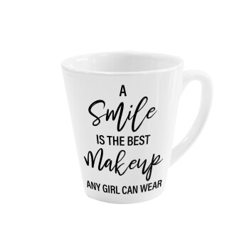 A slime is the best makeup any girl can wear, Κούπα κωνική Latte Λευκή, κεραμική, 300ml