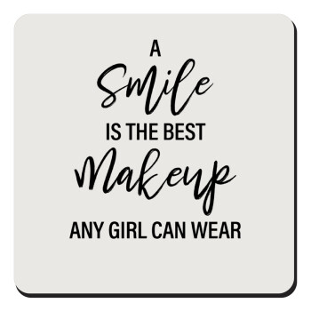 A slime is the best makeup any girl can wear, Τετράγωνο μαγνητάκι ξύλινο 9x9cm