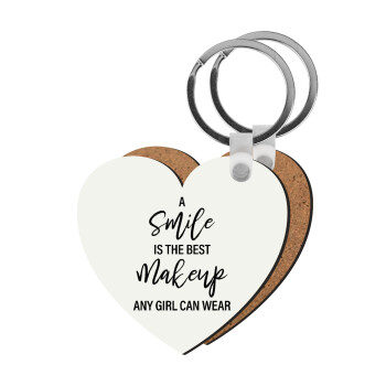 A slime is the best makeup any girl can wear, Μπρελόκ Ξύλινο καρδιά MDF