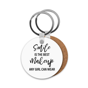 A slime is the best makeup any girl can wear, Μπρελόκ Ξύλινο στρογγυλό MDF Φ5cm