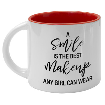 A slime is the best makeup any girl can wear, Κούπα κεραμική 400ml Λευκή/Κόκκινη