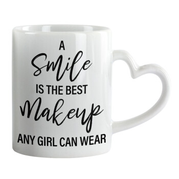A slime is the best makeup any girl can wear, Mug heart handle, ceramic, 330ml