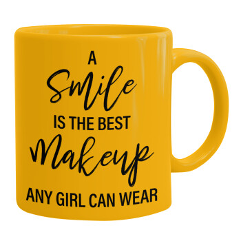 A slime is the best makeup any girl can wear, Ceramic coffee mug yellow, 330ml