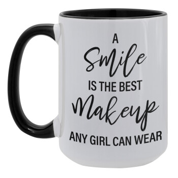 A slime is the best makeup any girl can wear, Κούπα Mega 15oz, κεραμική Μαύρη, 450ml