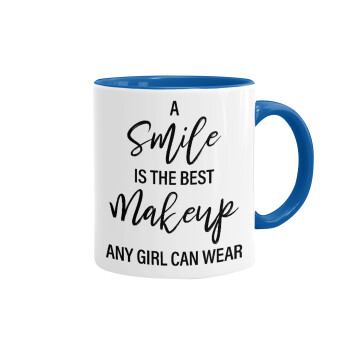 A slime is the best makeup any girl can wear, Mug colored blue, ceramic, 330ml