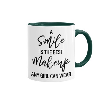 A slime is the best makeup any girl can wear, Mug colored green, ceramic, 330ml
