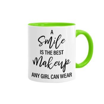 A slime is the best makeup any girl can wear, Mug colored light green, ceramic, 330ml