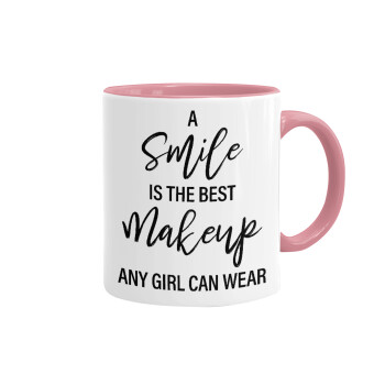 A slime is the best makeup any girl can wear, Mug colored pink, ceramic, 330ml