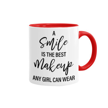 A slime is the best makeup any girl can wear, Mug colored red, ceramic, 330ml