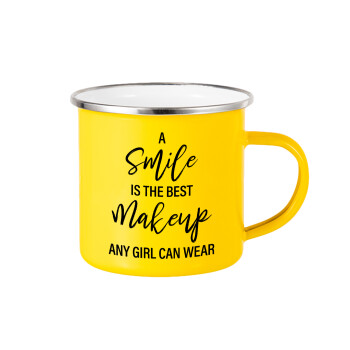 A slime is the best makeup any girl can wear, Κούπα Μεταλλική εμαγιέ Κίτρινη 360ml