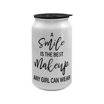 A slime is the best makeup any girl can wear, Κούπα ταξιδιού μεταλλική με καπάκι (tin-can) 500ml