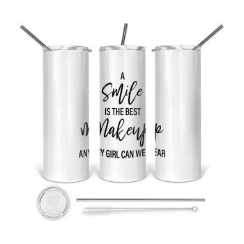 A slime is the best makeup any girl can wear, Tumbler stainless steel 600ml, with metal straw & cleaning brush