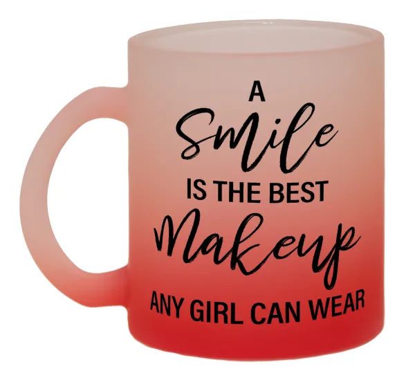 A slime is the best makeup any girl can wear — Two-tone glass mug with matte red base, 330ml