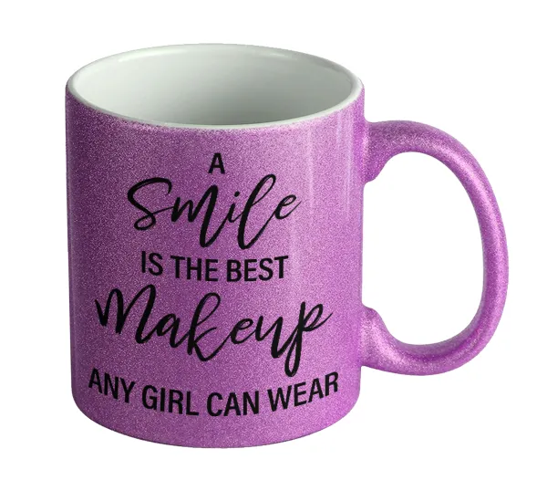 A slime is the best makeup any girl can wear — Κούπα Μωβ Glitter που γυαλίζει, κεραμική, 330ml