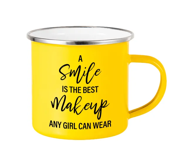 A slime is the best makeup any girl can wear — Yellow Enamel Metallic Cup 360ml