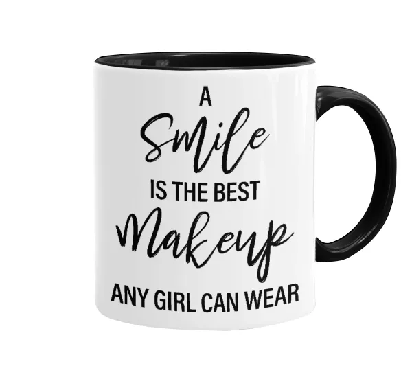 A slime is the best makeup any girl can wear — Κούπα χρωματιστή μαύρη, κεραμική, 330ml