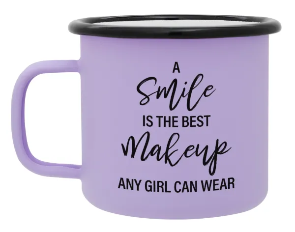 A slime is the best makeup any girl can wear — Metal enamel mug, matte light pastel purple, 360ml