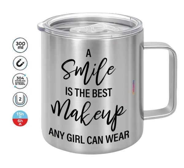 A slime is the best makeup any girl can wear — Double-walled stainless steel mug 300ml with temperature-retaining lid