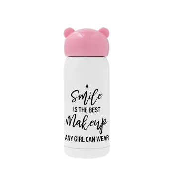 A slime is the best makeup any girl can wear, Pink stainless steel thermal flask, 320ml