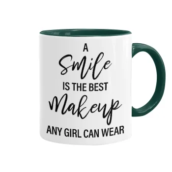 A slime is the best makeup any girl can wear, Mug colored green, ceramic, 330ml