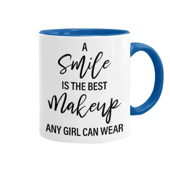 A slime is the best makeup any girl can wear, Mug colored blue, ceramic, 330ml