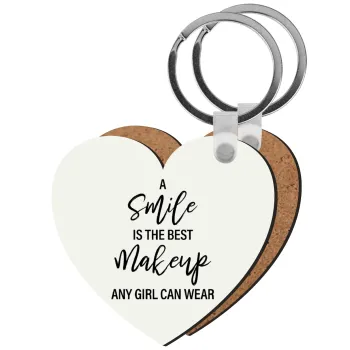 A slime is the best makeup any girl can wear, Μπρελόκ Ξύλινο καρδιά MDF