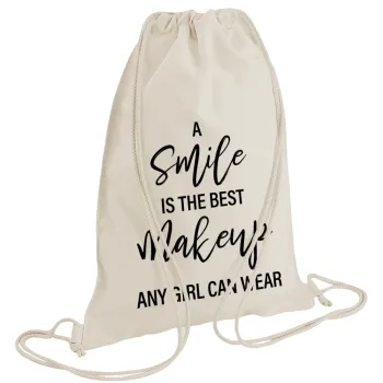 A slime is the best makeup any girl can wear, Backpack bag GYMBAG natural (28x40cm)