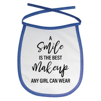 A slime is the best makeup any girl can wear, Σαλιάρα μωρού αλέκιαστη με κορδόνι Μπλε