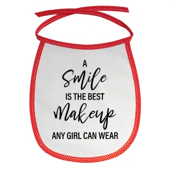 A slime is the best makeup any girl can wear, Σαλιάρα μωρού αλέκιαστη με κορδόνι Κόκκινη