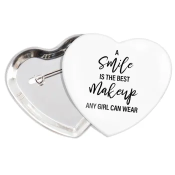 A slime is the best makeup any girl can wear, Κονκάρδα παραμάνα καρδιά (57x52mm)