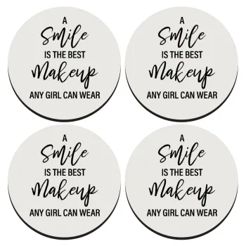 A slime is the best makeup any girl can wear, ΣΕΤ 4 Σουβέρ ξύλινα στρογγυλά (9cm)