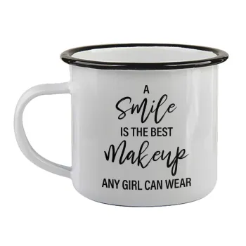 A slime is the best makeup any girl can wear, Κούπα εμαγιέ με μαύρο χείλος 360ml