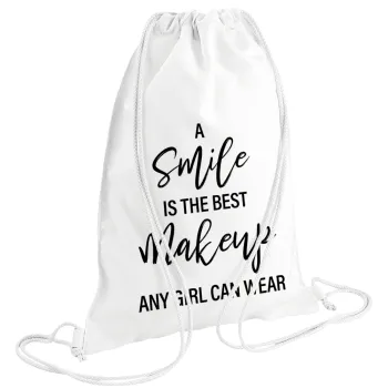 A slime is the best makeup any girl can wear, Backpack pouch GYMBAG white (28x40cm)